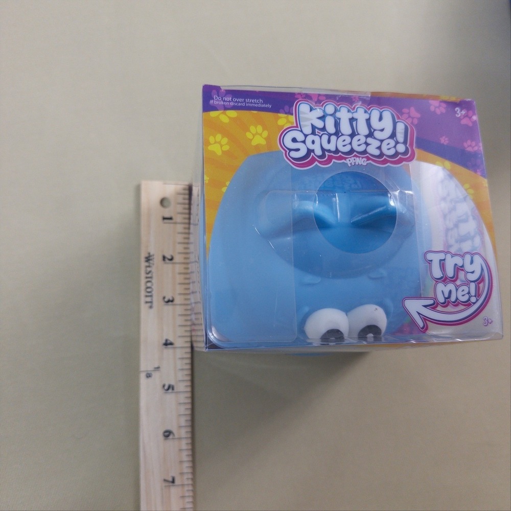 PPNC Kitty Squeeze Toy Kids One Size Blue Sensory Stress Relief Squishy NWT - Picture 8 of 9